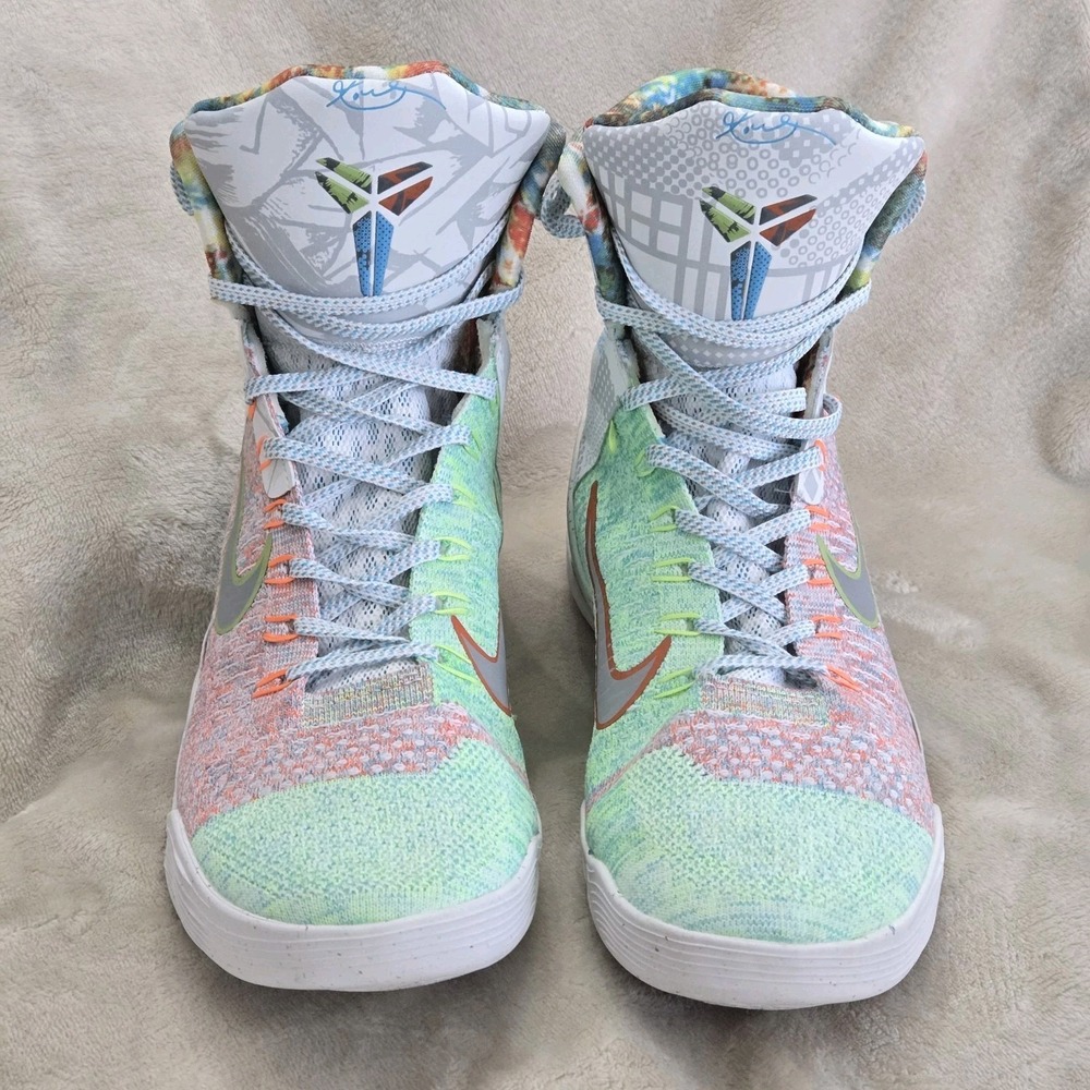 Nike Kobe 9 Elite What The Kobe WTK Flyknit Multicolor High Top Basketball Shoes - Picture 15 of 16